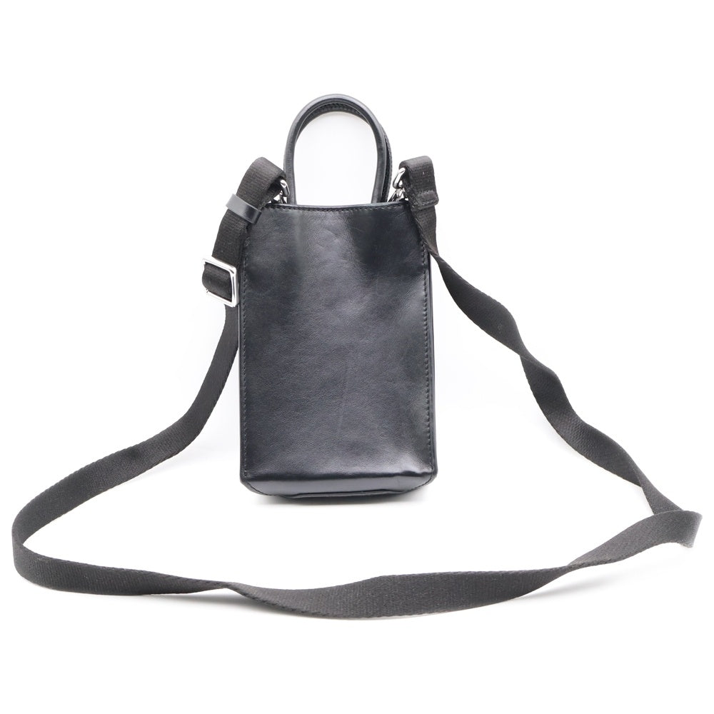 DIESEL(ディーゼル) DSL SHOPPER MIN ロゴプリント 2WAY レザー ショルダーバッグ ハンドバッグ ブラック X09022