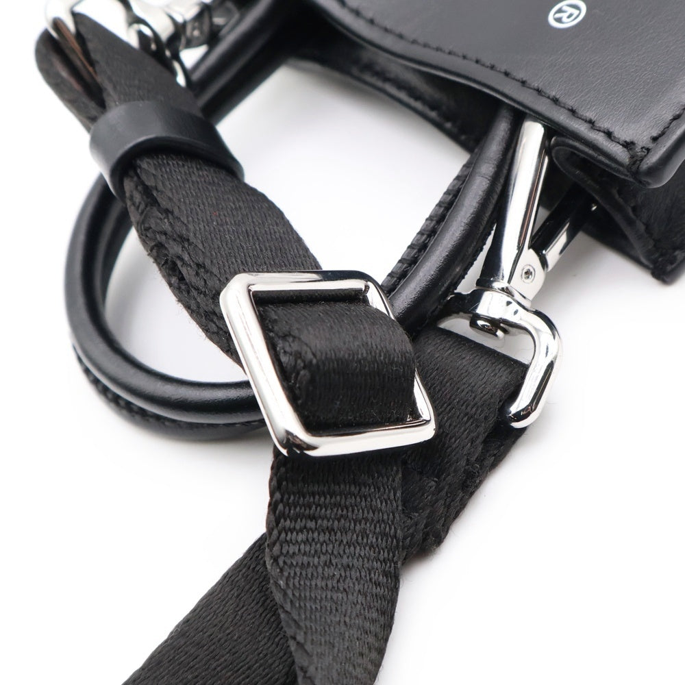 DIESEL(ディーゼル) DSL SHOPPER MIN ロゴプリント 2WAY レザー ショルダーバッグ ハンドバッグ ブラック X09022