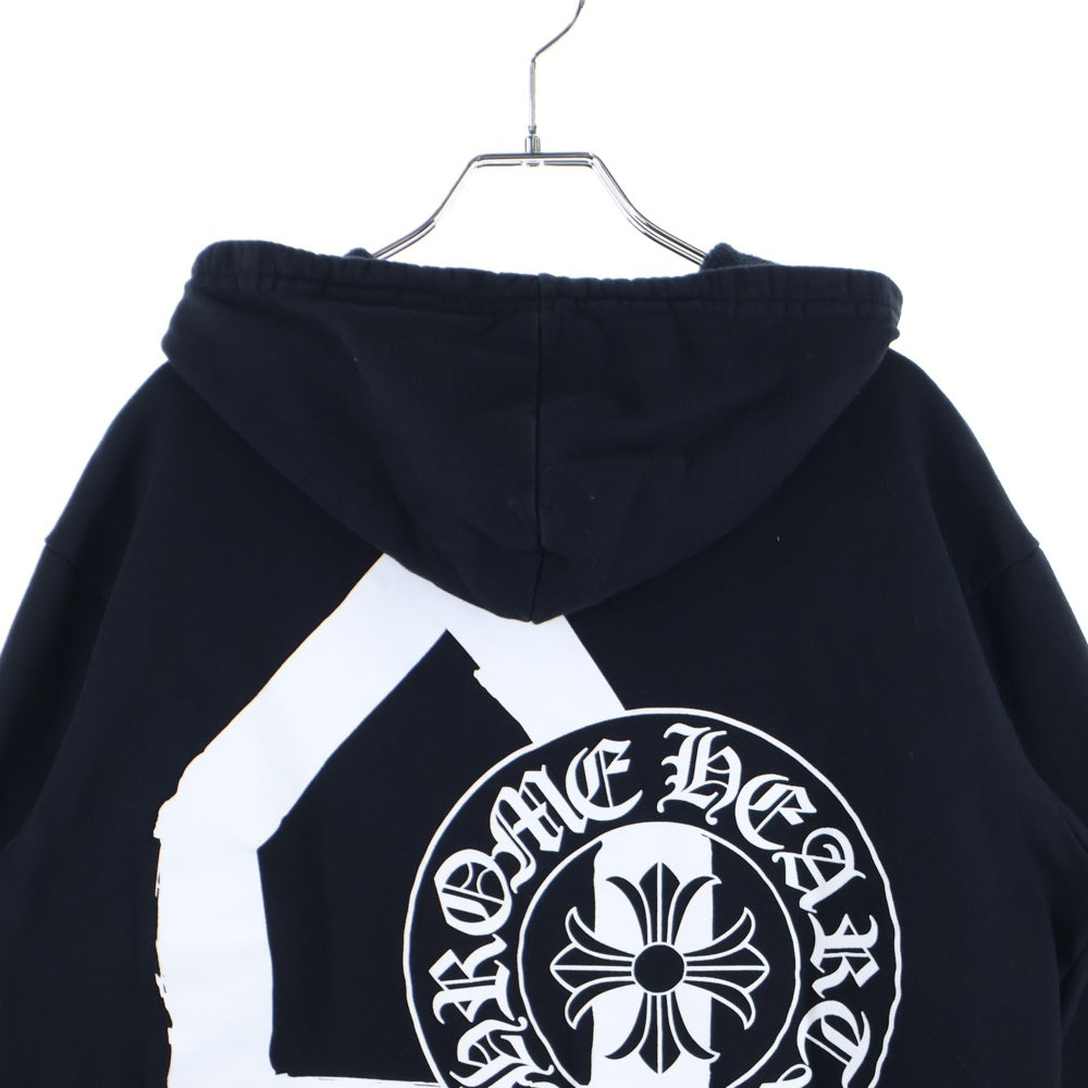 CHROME HEARTS(クロムハーツ) DOVER STREET MARKET SWTSHRT ZIP ドーバーストリートマーケット ロゴプリント ジップアップ スウェットパーカー ブラック/ホワイト