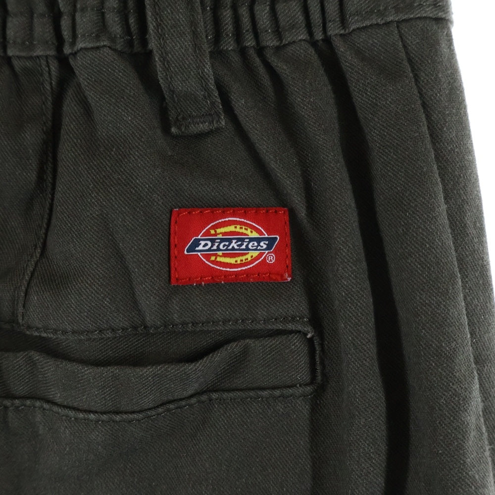 Dickies(ディッキーズ) TCツイル マルチポケット ジップアップ ドローストリング付き ストレートパンツ グリーン 0410-7711