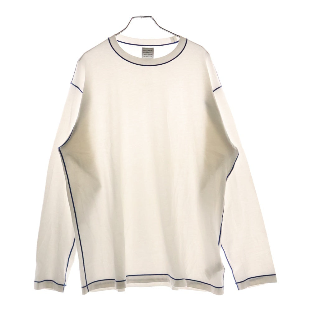 GOOD PEOPLE GOOD STITCHING GOOD PRODUCT(グッド ピープル グッド ステッチング グッド プロダクト) COLOR STITCH CREW NECK LONG SLEEVE LOOPBACK JERSEY ブルー ステッチ クルーネック 長袖Tシャツ 01-01-1433
