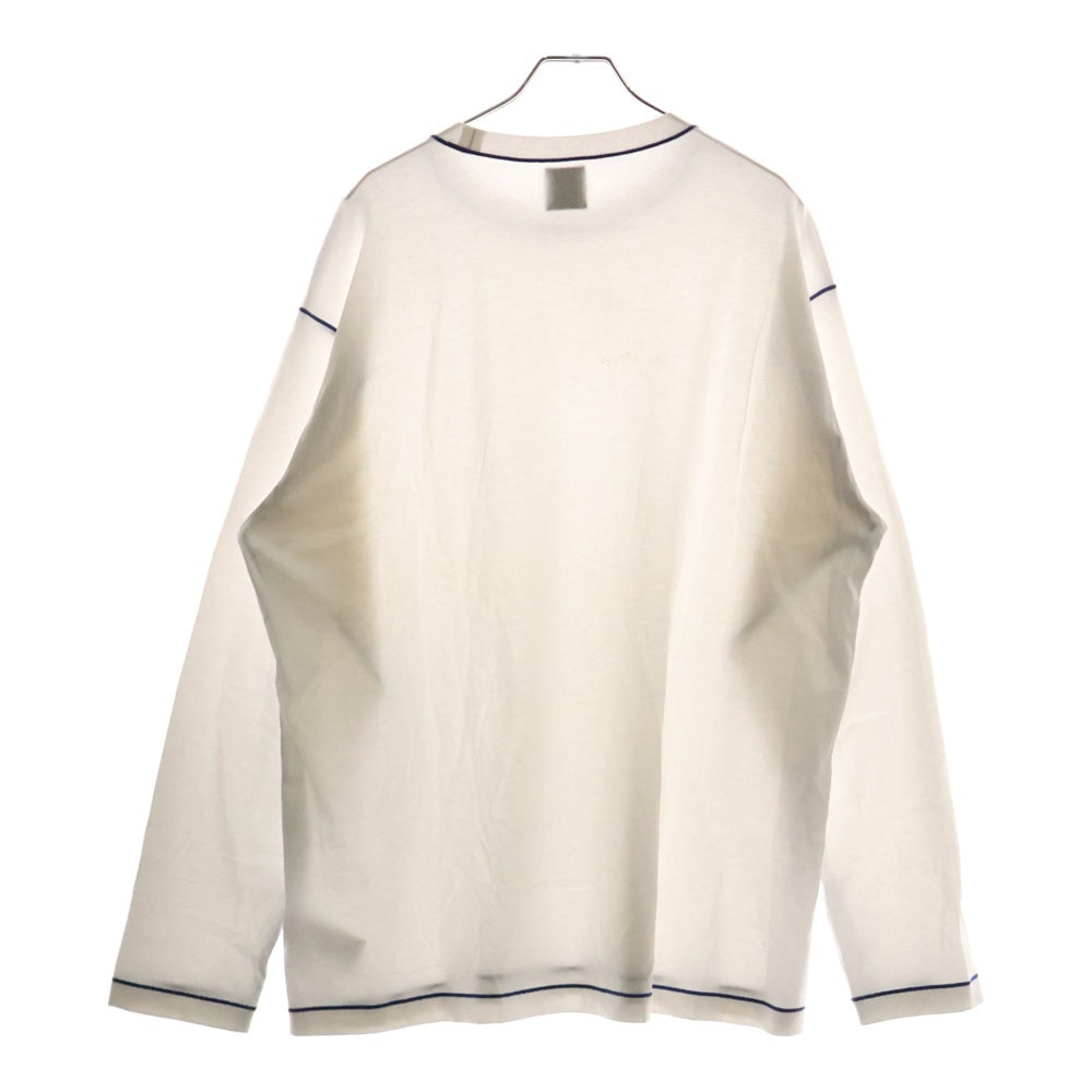 GOOD PEOPLE GOOD STITCHING GOOD PRODUCT(グッド ピープル グッド ステッチング グッド プロダクト) COLOR STITCH CREW NECK LONG SLEEVE LOOPBACK JERSEY ブルー ステッチ クルーネック 長袖Tシャツ 01-01-1433