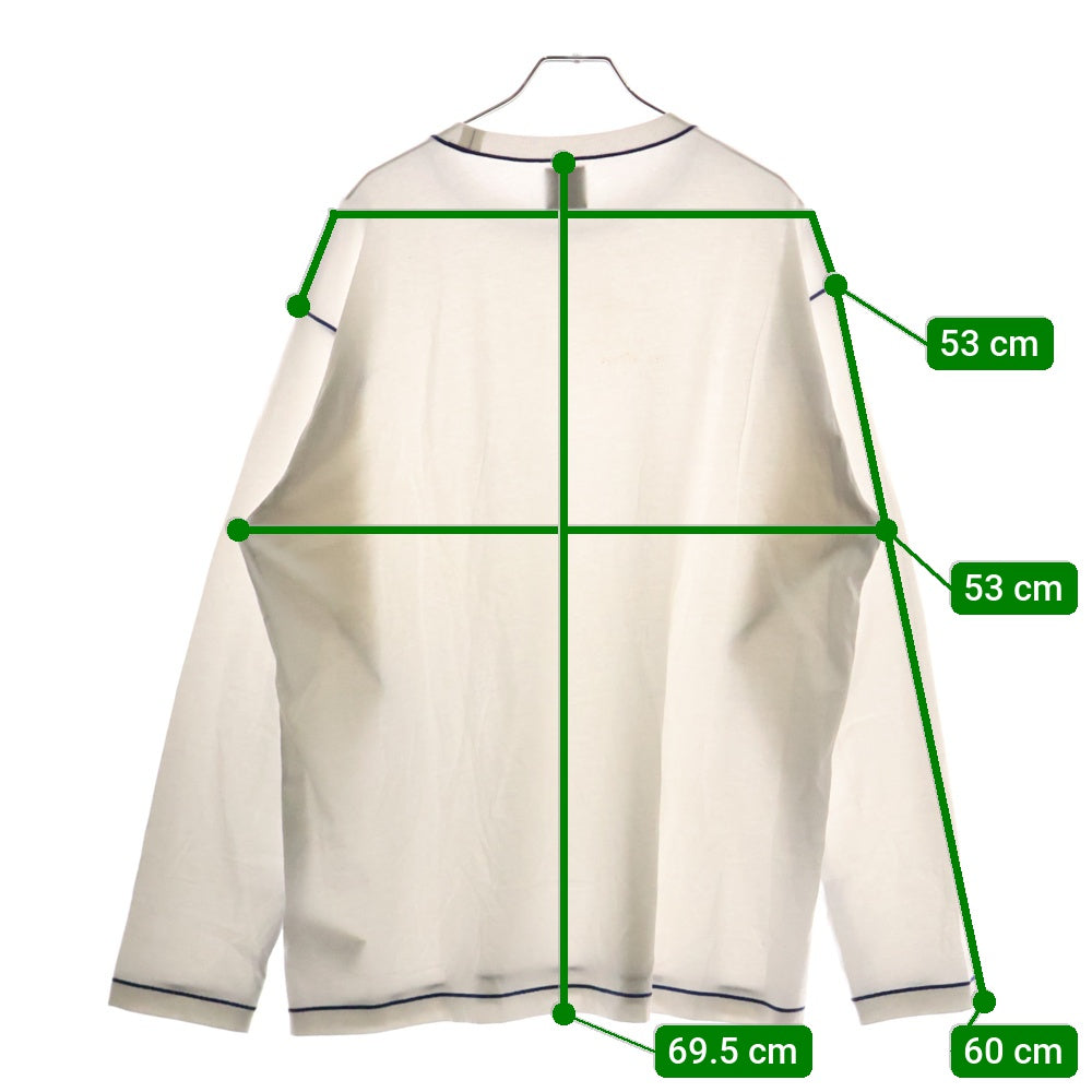 GOOD PEOPLE GOOD STITCHING GOOD PRODUCT(グッド ピープル グッド ステッチング グッド プロダクト) COLOR STITCH CREW NECK LONG SLEEVE LOOPBACK JERSEY ブルー ステッチ クルーネック 長袖Tシャツ 01-01-1433