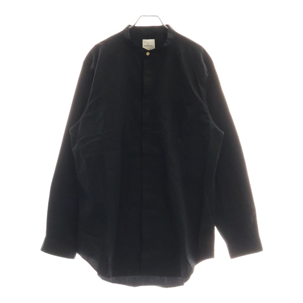 Paul Smith(ポールスミス) 金ボタン 比翼 スタンドカラー 長袖シャツ ブラック PF-WR-79183