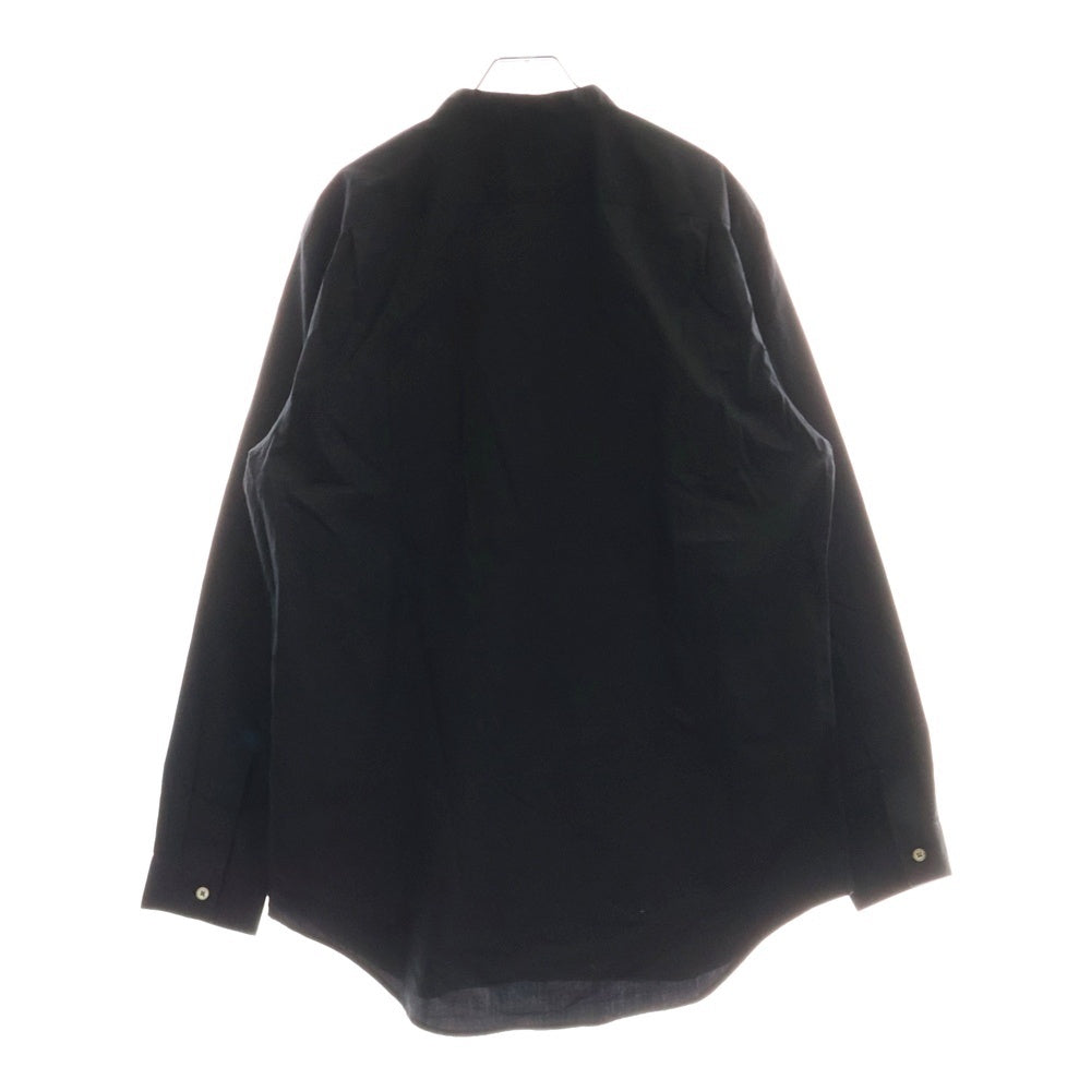 Paul Smith(ポールスミス) 金ボタン 比翼 スタンドカラー 長袖シャツ ブラック PF-WR-79183