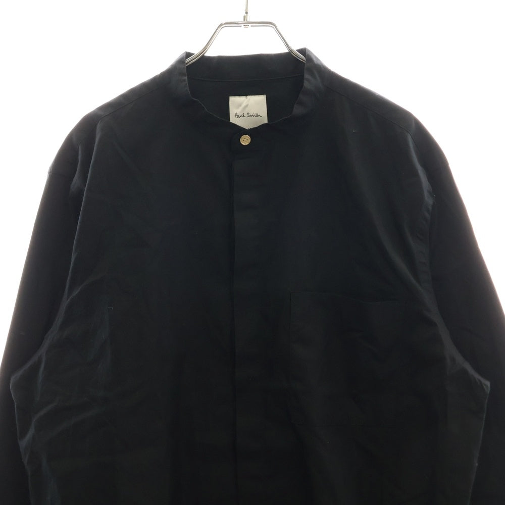 Paul Smith(ポールスミス) 金ボタン 比翼 スタンドカラー 長袖シャツ ブラック PF-WR-79183