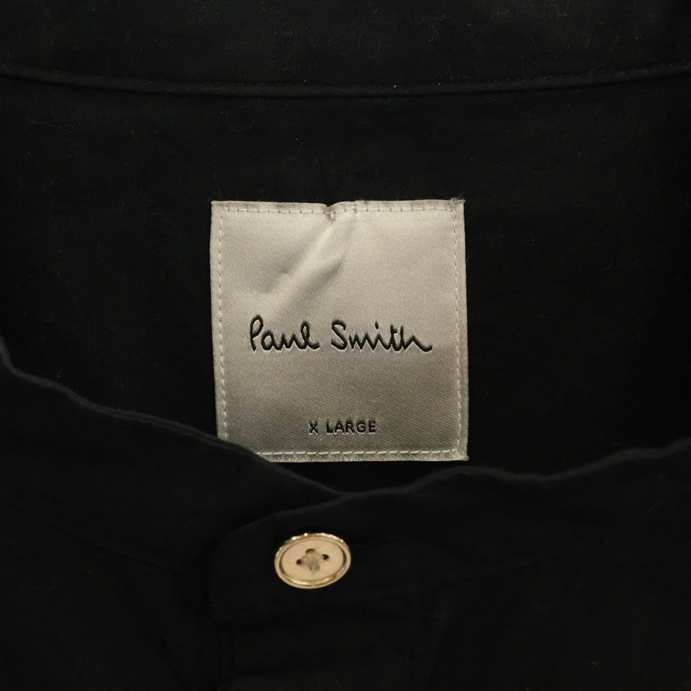 Paul Smith(ポールスミス) 金ボタン 比翼 スタンドカラー 長袖シャツ ブラック PF-WR-79183