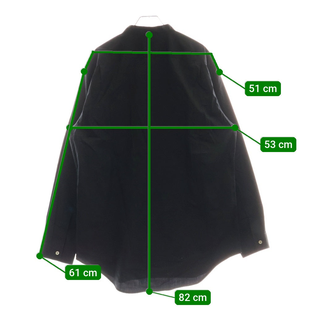 Paul Smith(ポールスミス) 金ボタン 比翼 スタンドカラー 長袖シャツ ブラック PF-WR-79183