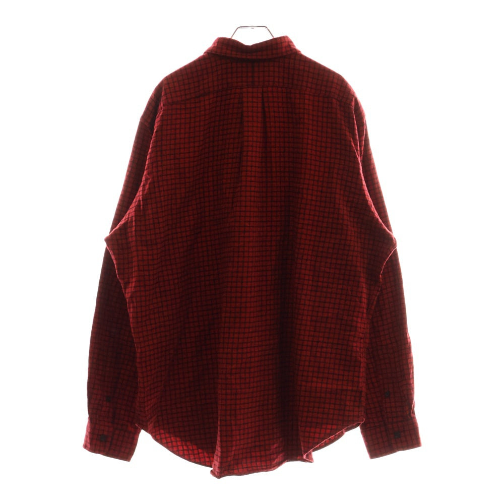 RALPH LAUREN(ラルフローレン) 90S CLASSIC FIT SHIRT レギュラーカラー ブロックチェック クラシック フィット 長袖シャツ レッド/ブラック