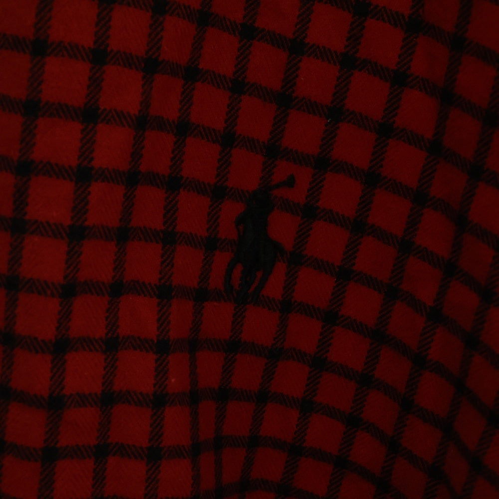RALPH LAUREN(ラルフローレン) 90S CLASSIC FIT SHIRT レギュラーカラー ブロックチェック クラシック フィット 長袖シャツ レッド/ブラック