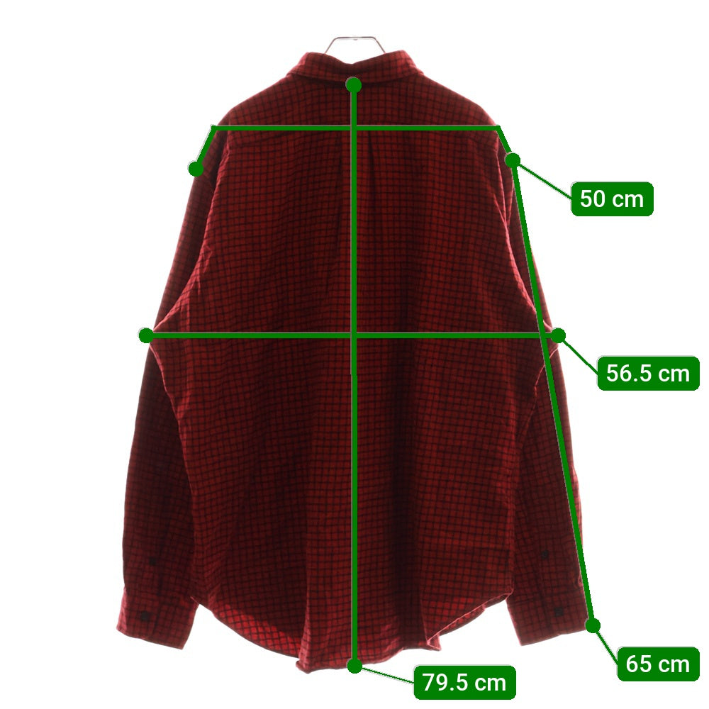 RALPH LAUREN(ラルフローレン) 90S CLASSIC FIT SHIRT レギュラーカラー ブロックチェック クラシック フィット 長袖シャツ レッド/ブラック