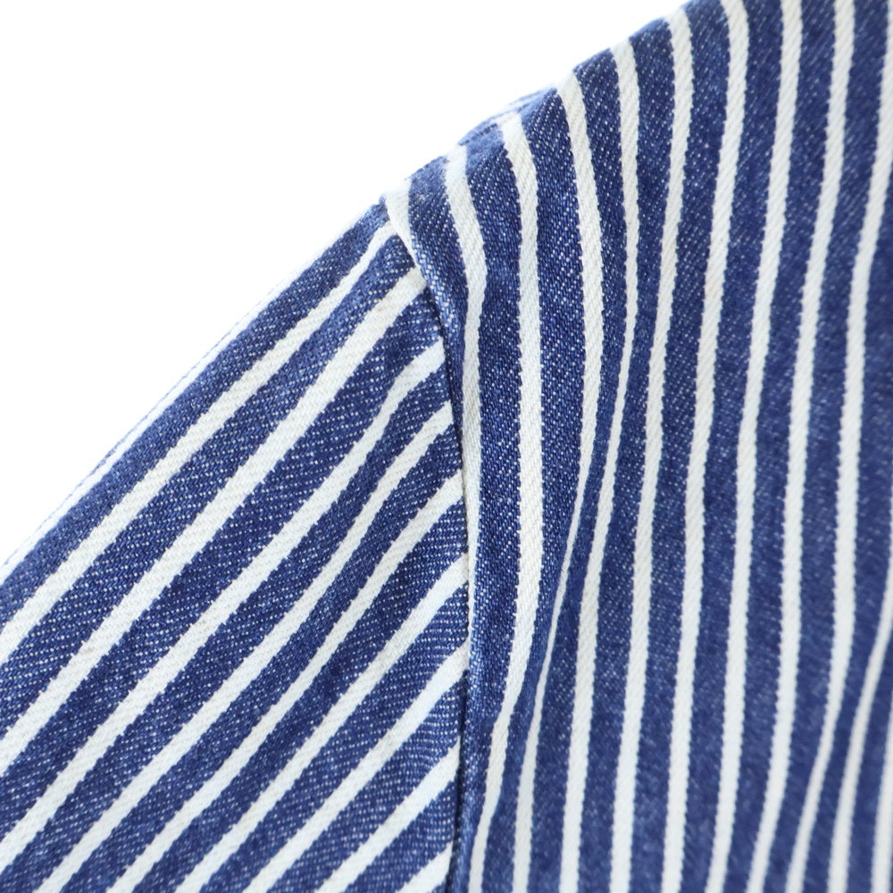 A.P.C(アーペーセー) オールドパッチ ストライプ デニム カバーオール ジャケット インディゴ/ホワイト