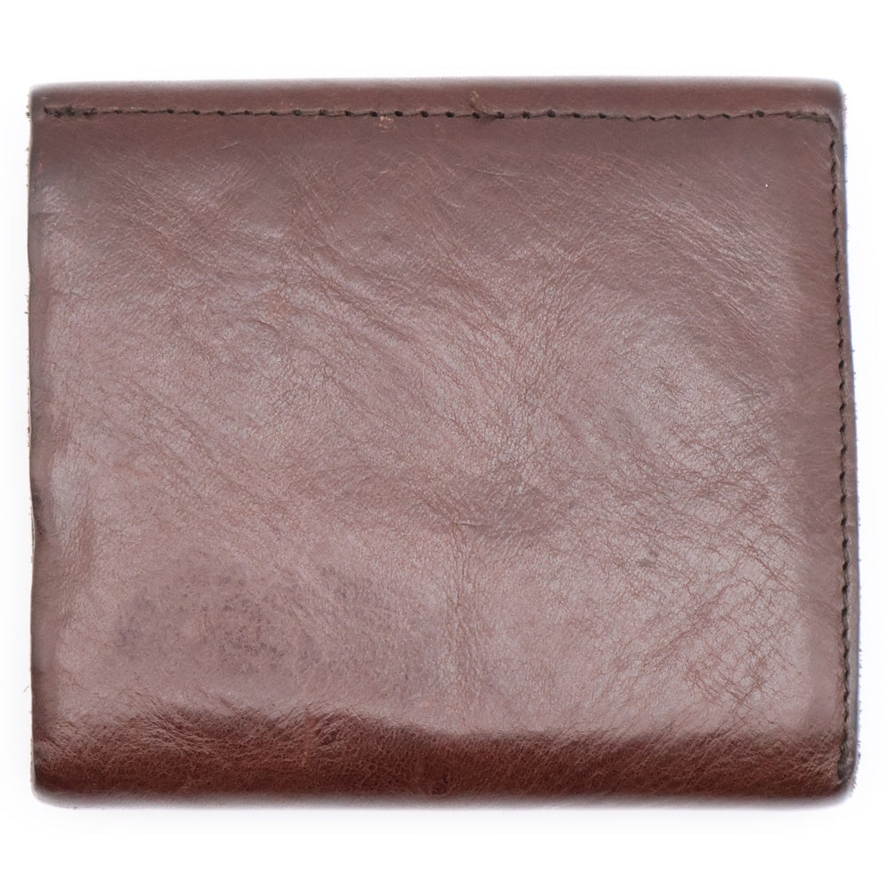 RRL(ダブルアールエル) コンチョ付き レザーコンパクトウォレット 二つ折り財布 ブラウン