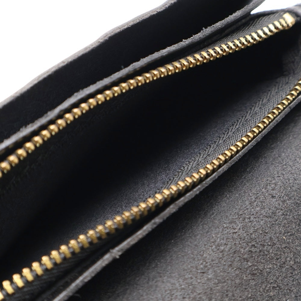 HTC(エイチティーシー) チェーン付き スタッズ レザーロングウォレット 長財布 ブラック