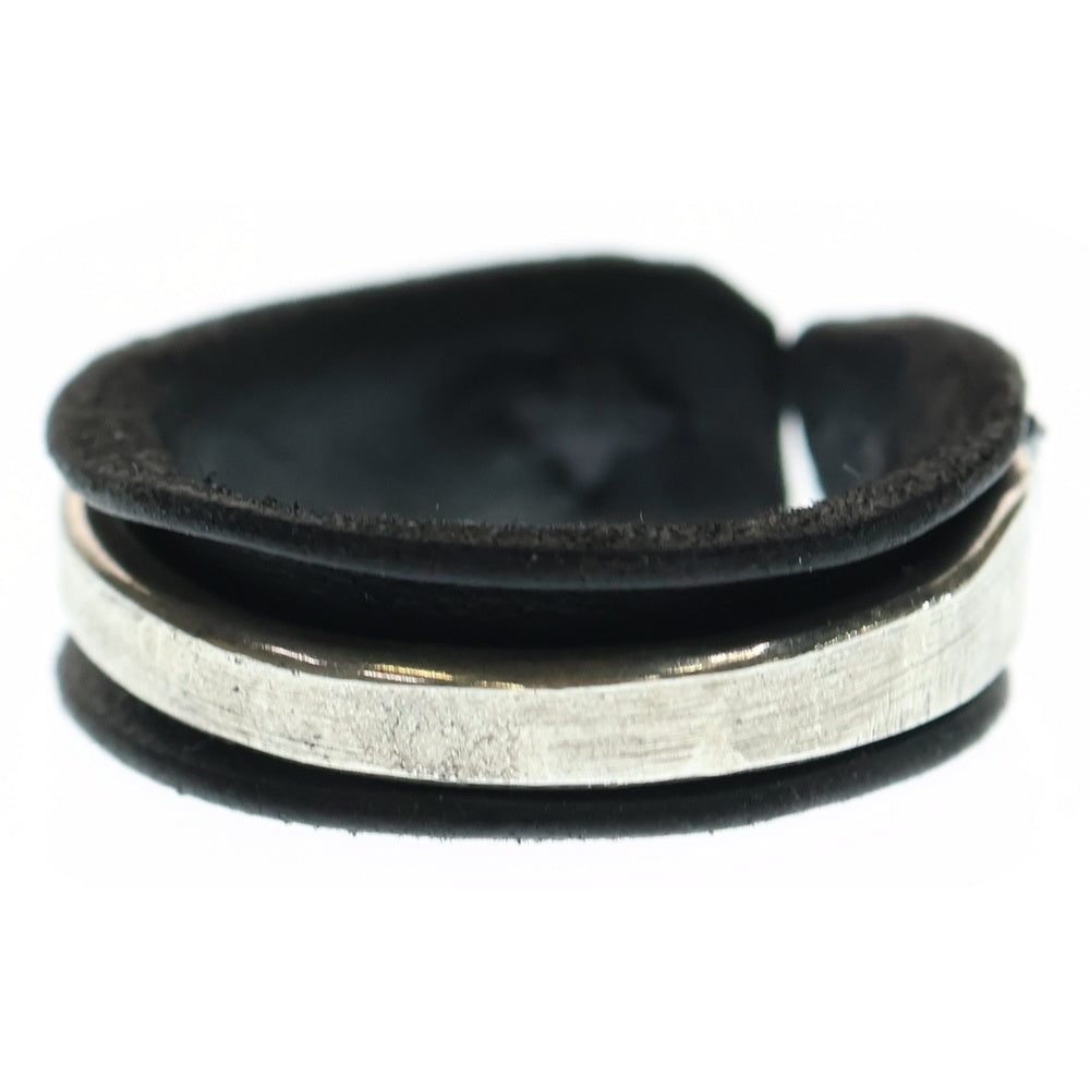 MA+(エムエークロス) 3mm silver leather ring シルバープレート レザーリング 指輪 M 20号