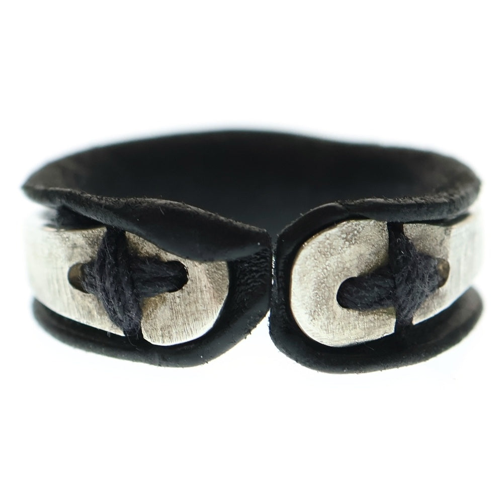 MA+(エムエークロス) 3mm silver leather ring シルバープレート レザーリング 指輪 M 20号