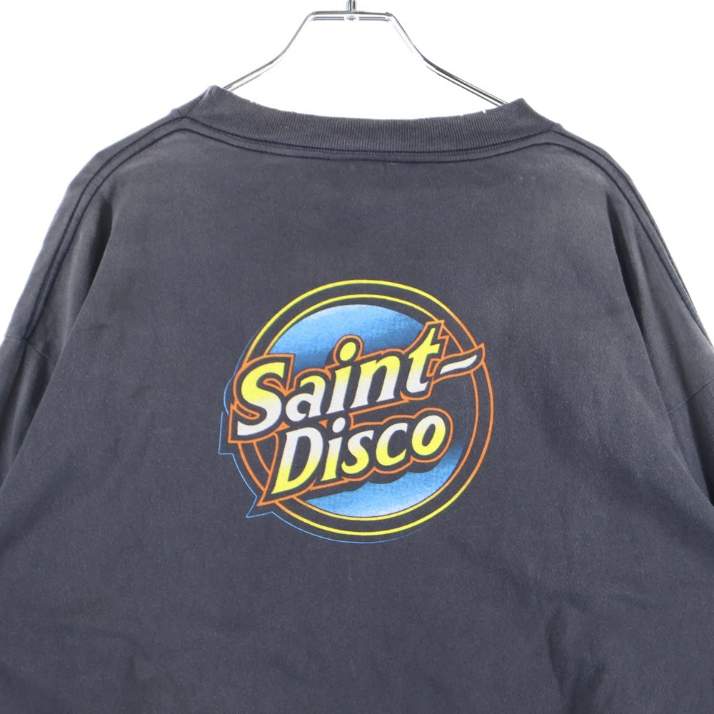 SAINT MICHAEL(セントマイケル) 25SS TEFRON DISCO ML LS TEE ロゴプリントTシャツ 長袖カットソー チャコールグレー SH-HR8-0000-C40