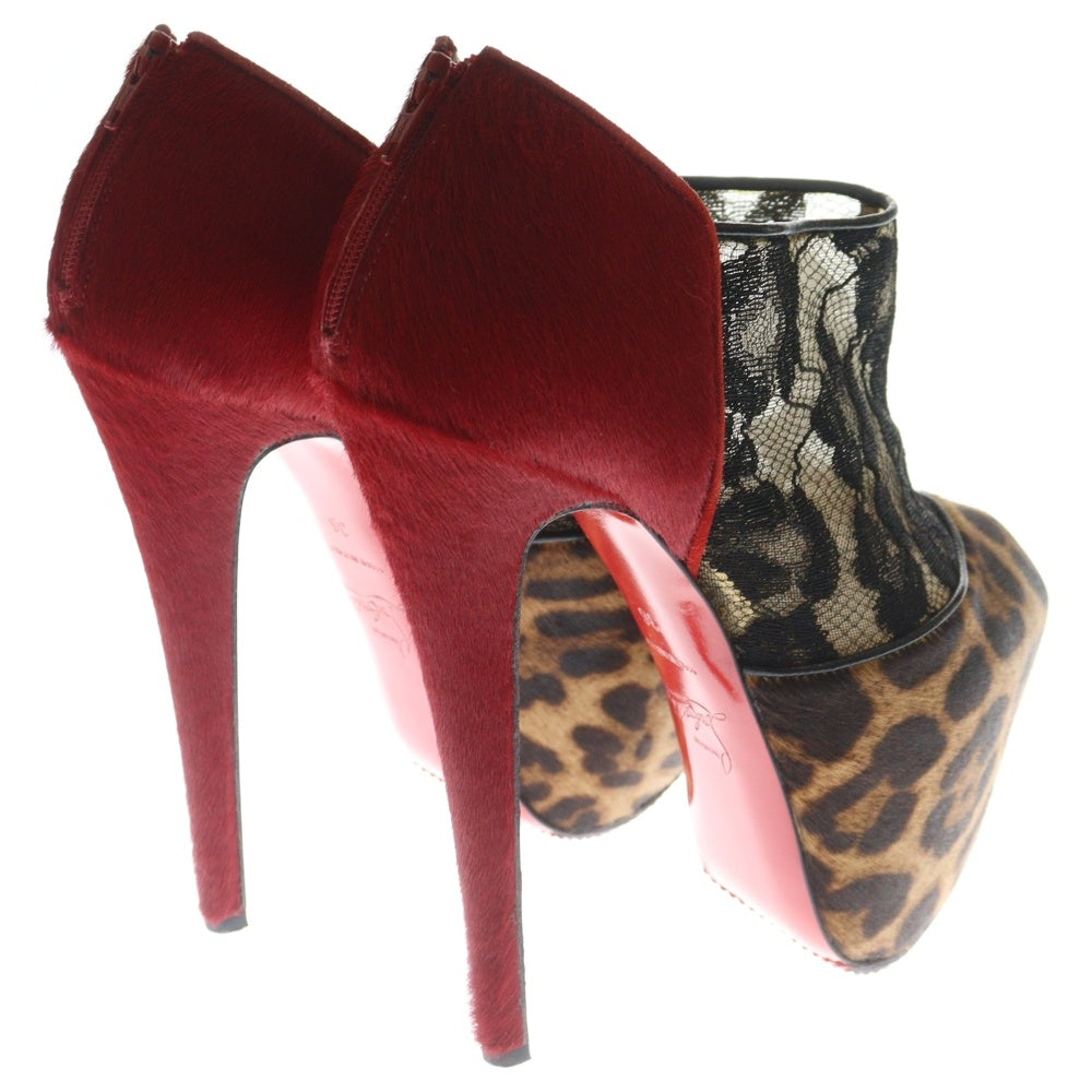 CHRISTIAN LOUBOUTIN(クリスチャンルブタン) AERONOTOC オープントゥ レオパード ハイヒール パンプス レディース ブラウン/レッド 3120693