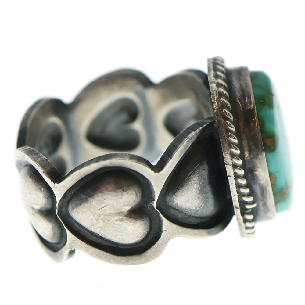 INDIAN JEWELRY(インディアンジュエリー) NAVAJO ANDY CADMAN ナバホ族 アンディキャドマン ターコイズ ハート リング シルバー