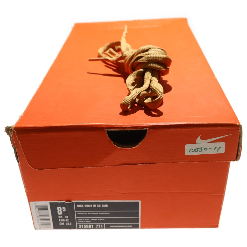 NIKE SB(ナイキエスビー) 【観賞用 2006年製】 DUNK HIGH SB EMB ダンク ハイカットスニーカー ブラウン US8.5/26.5cm 315681-771