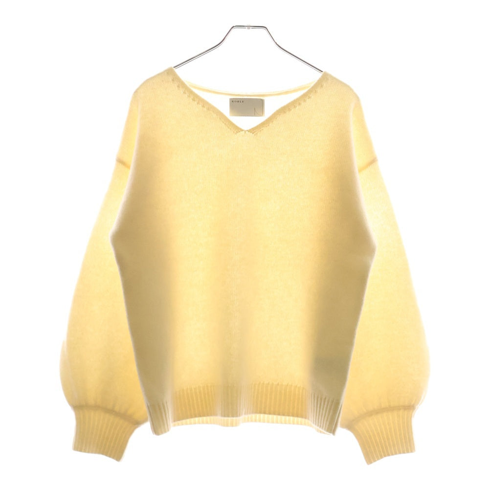 NOBLE(ノーブル) Vネックウールニットセーター アイボリー 20-080-240-5000-4-0