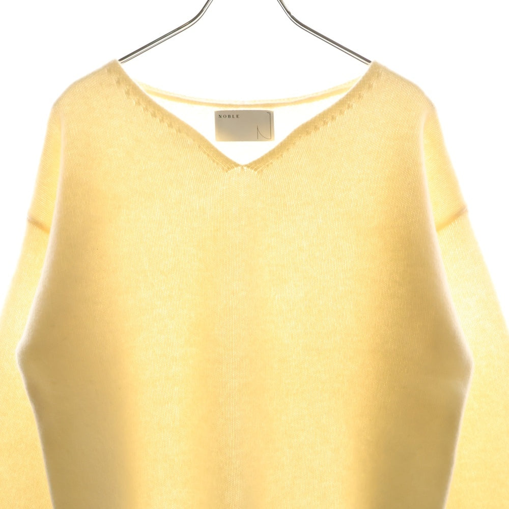 NOBLE(ノーブル) Vネックウールニットセーター アイボリー 20-080-240-5000-4-0