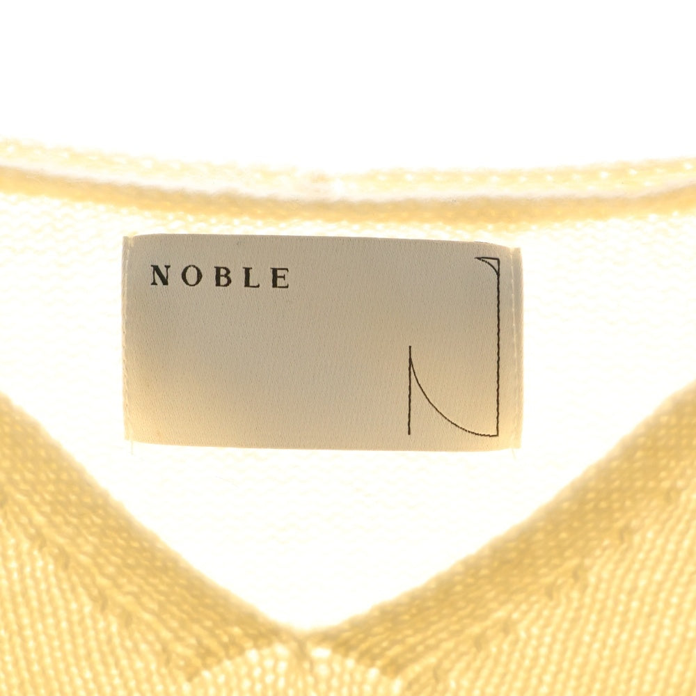 NOBLE(ノーブル) Vネックウールニットセーター アイボリー 20-080-240-5000-4-0