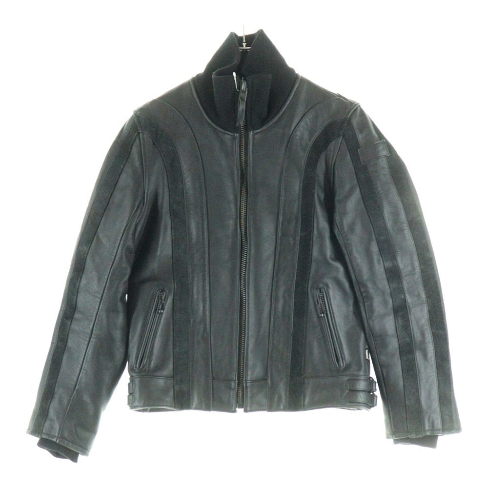 NEIGHBORHOOD(ネイバーフッド) カウレザー ジップアップ シングル ライダース レザージャケット ブラック NWNH-JK-06