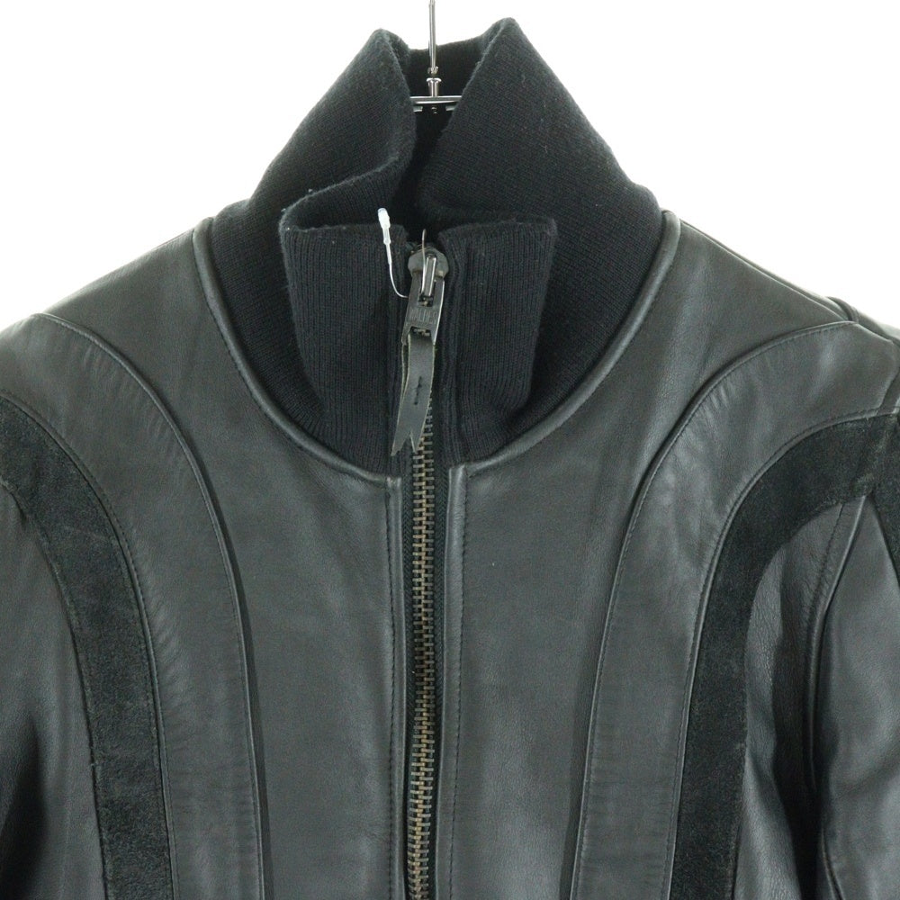 NEIGHBORHOOD(ネイバーフッド) カウレザー ジップアップ シングル ライダース レザージャケット ブラック NWNH-JK-06