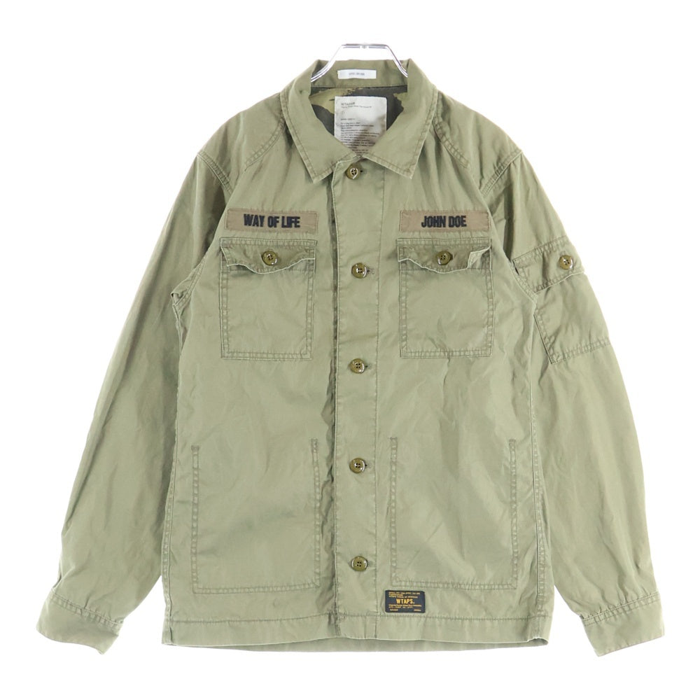WTAPS(ダブルタップス) JUNGLE L/S ロゴエンブロイダリー ジャングル ミリタリーシャツ カーキ 112LTDT-SHM04