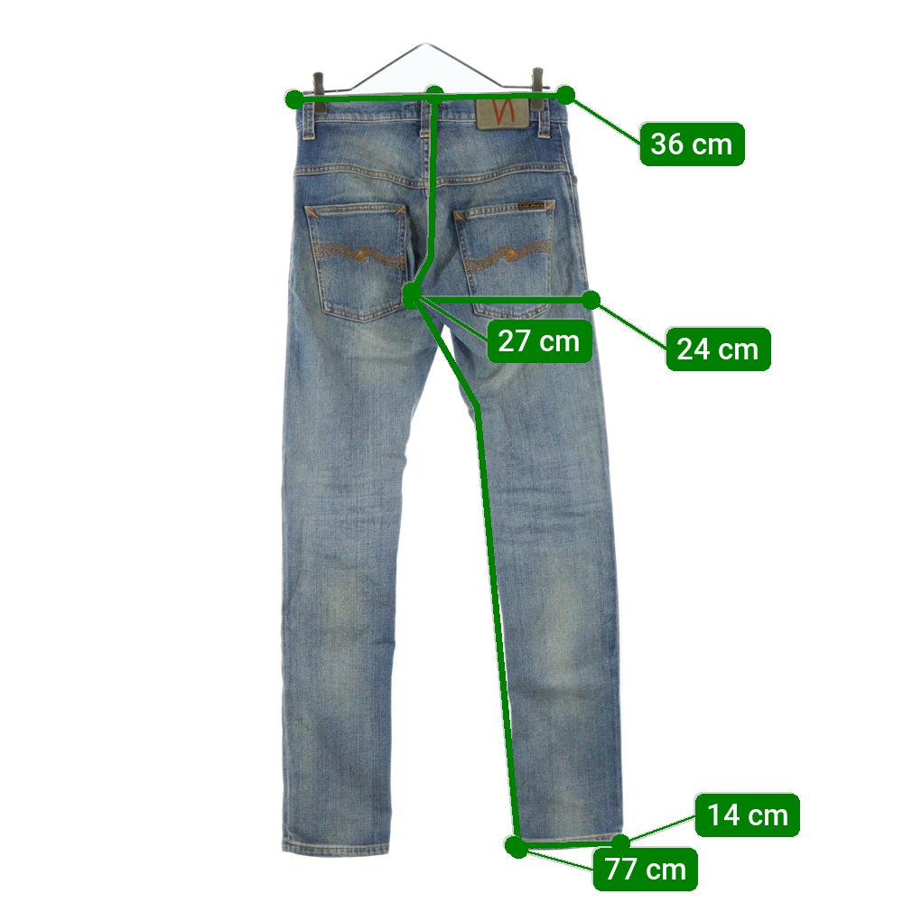 nudie jeans(ヌーディージーンズ) ジップフライ スリムフィット スキニーデニムパンツ インディゴ