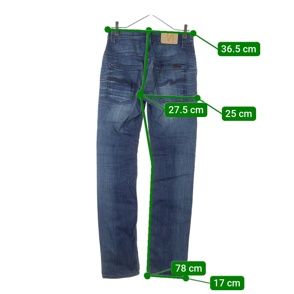 nudie jeans(ヌーディージーンズ) ジップフライ スリムフィット スキニーデニムパンツ インディゴ