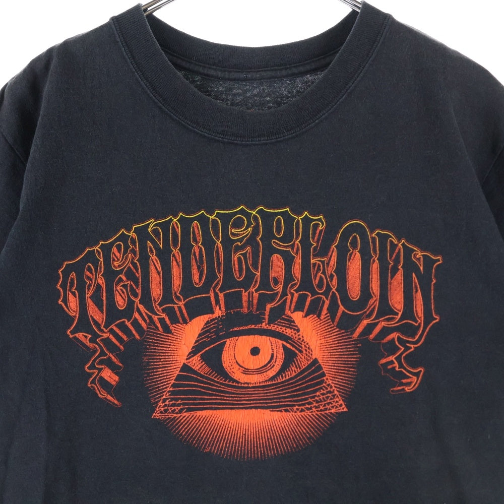 TENDERLOIN(テンダーロイン) ロゴプリントTシャツ 半袖カットソー ブラック/レッド
