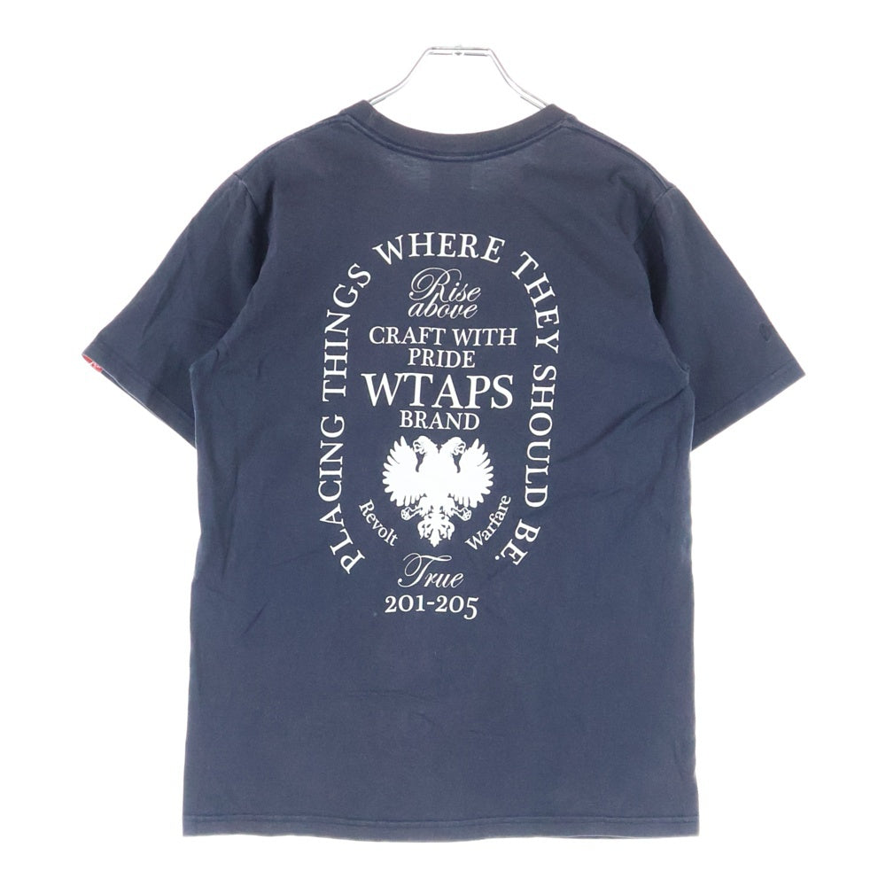 WTAPS(ダブルタップス) 両面ロゴプリントTシャツ 半袖カットソー ネイビー
