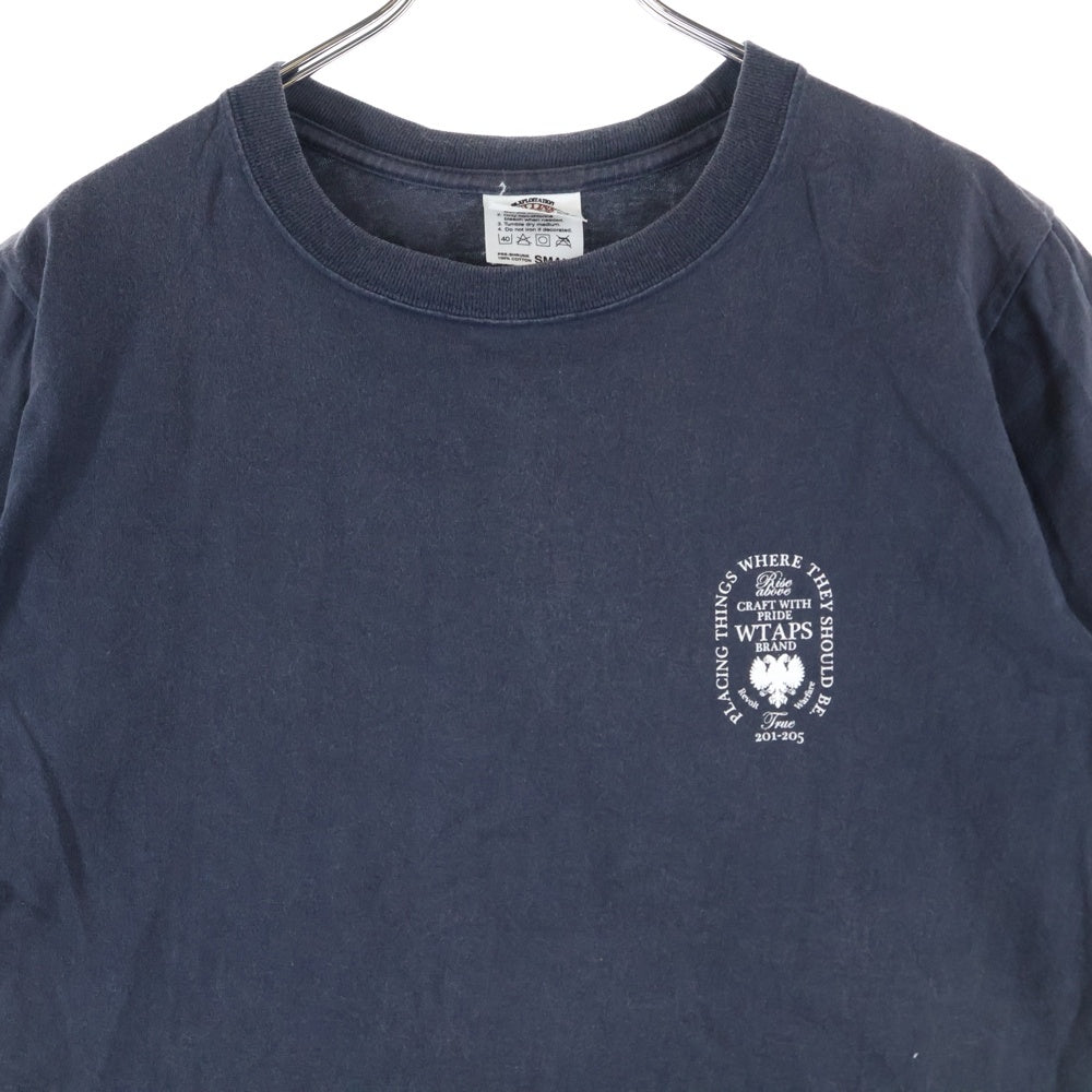 WTAPS(ダブルタップス) 両面ロゴプリントTシャツ 半袖カットソー ネイビー