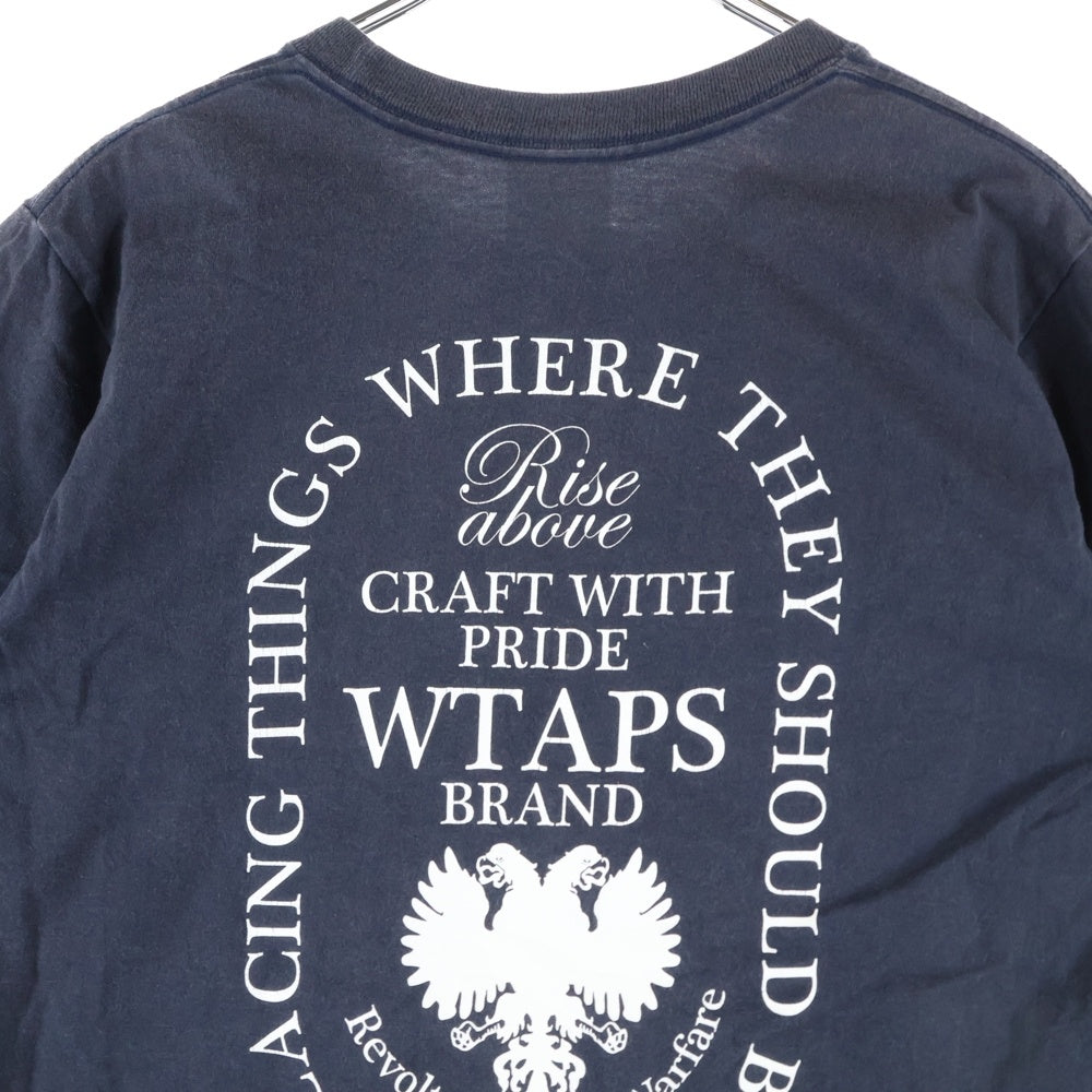 WTAPS(ダブルタップス) 両面ロゴプリントTシャツ 半袖カットソー ネイビー