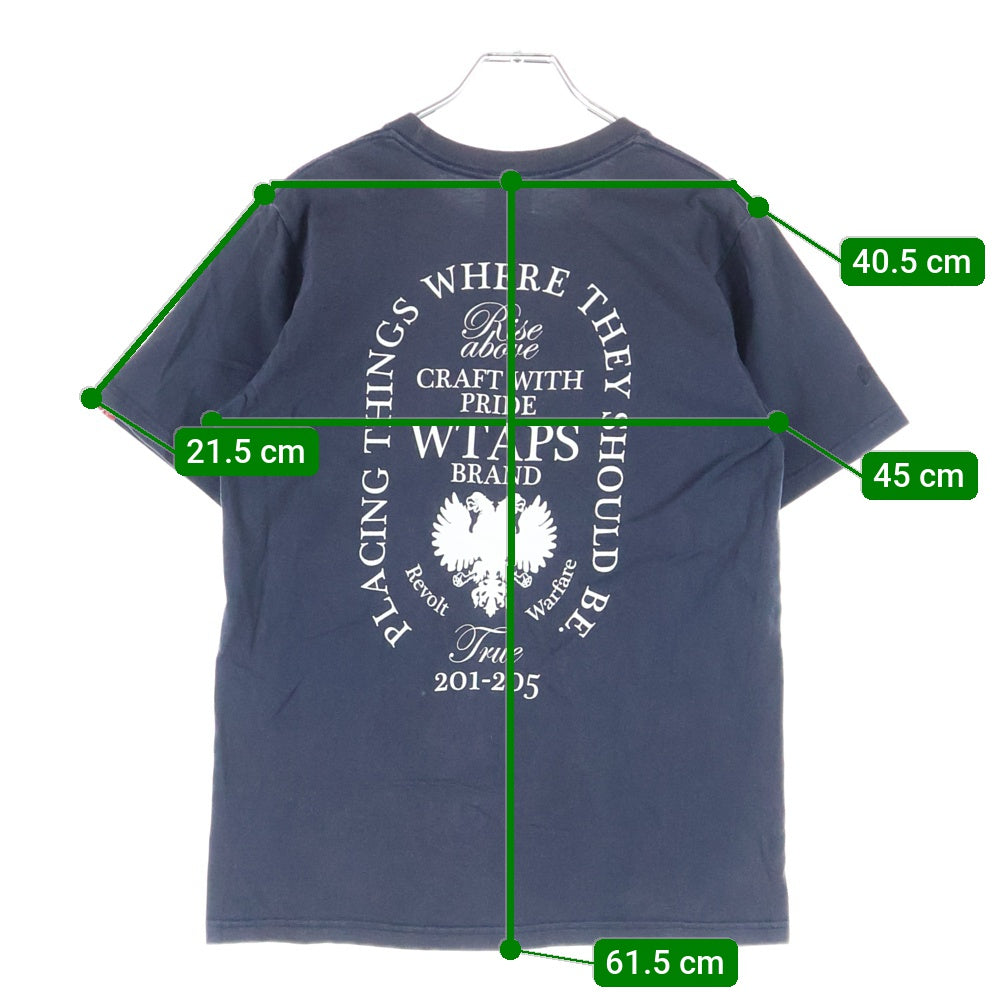 WTAPS(ダブルタップス) 両面ロゴプリントTシャツ 半袖カットソー ネイビー