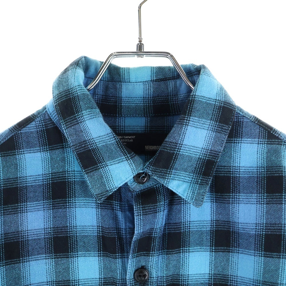 NEIGHBORHOOD(ネイバーフッド) 2ポケット チェック柄 コットン 長袖シャツ ブルー ARNH-SH-03