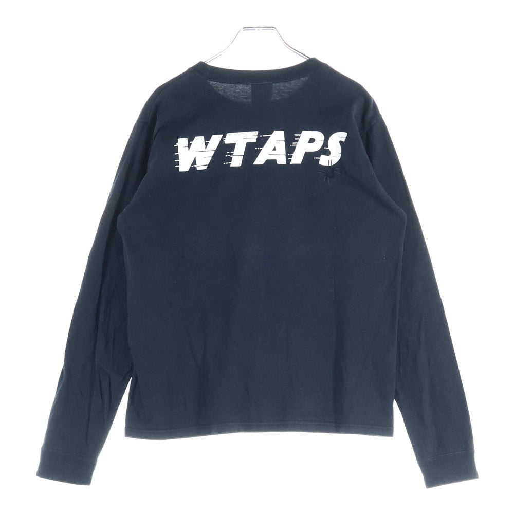 WTAPS(ダブルタップス) ロゴエンブロイダリー バックプリント ロングスリーブカットソー 長袖Tシャツ ブラック