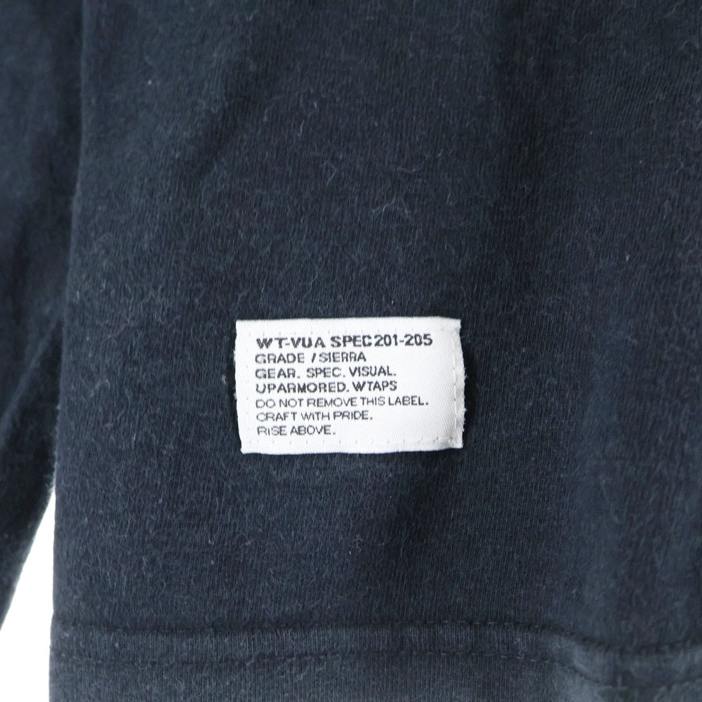 WTAPS(ダブルタップス) ロゴエンブロイダリー バックプリント ロングスリーブカットソー 長袖Tシャツ ブラック