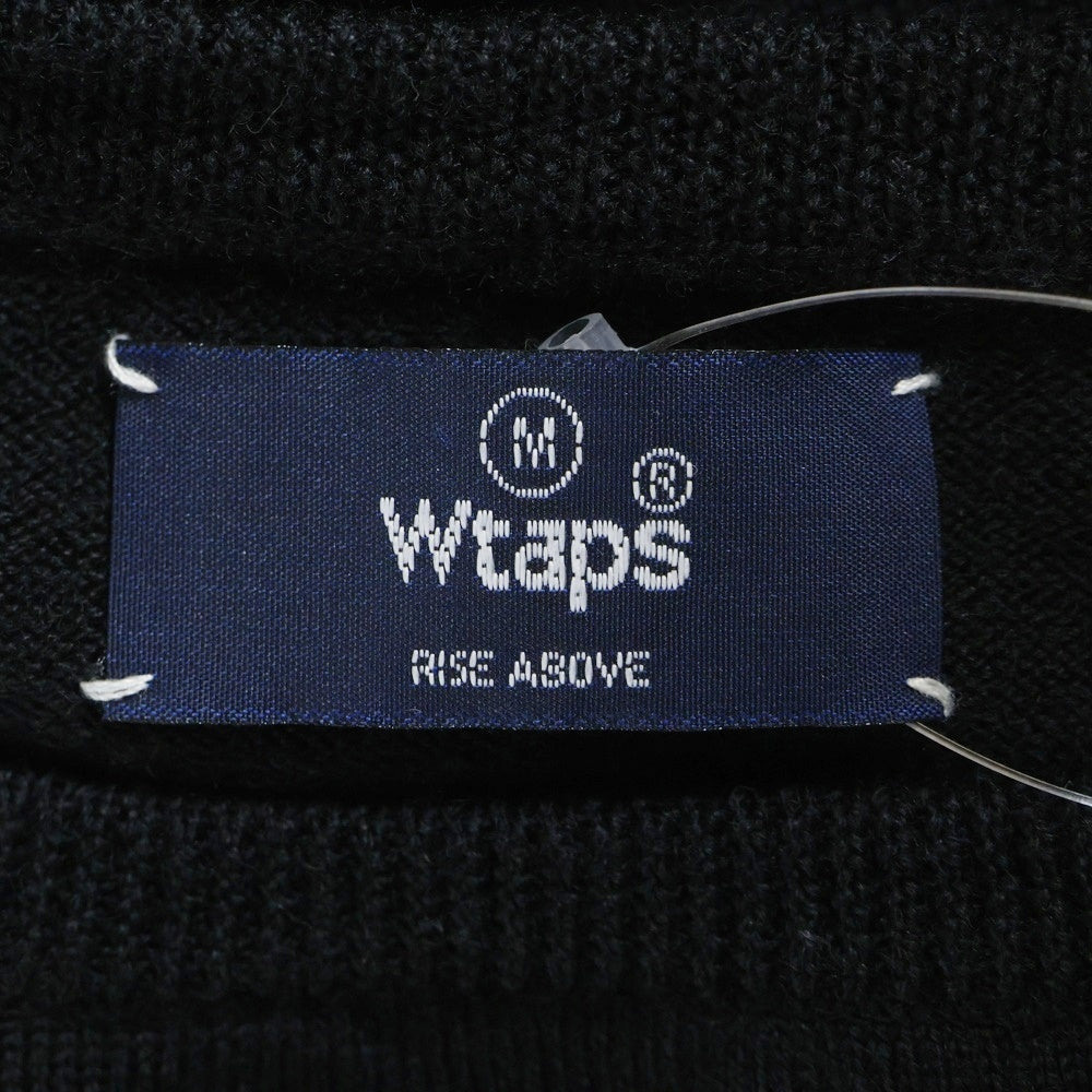 WTAPS(ダブルタップス) ギンガムチェック エルボーパッチ ニットセーター ブラック 102MADT-KNM05
