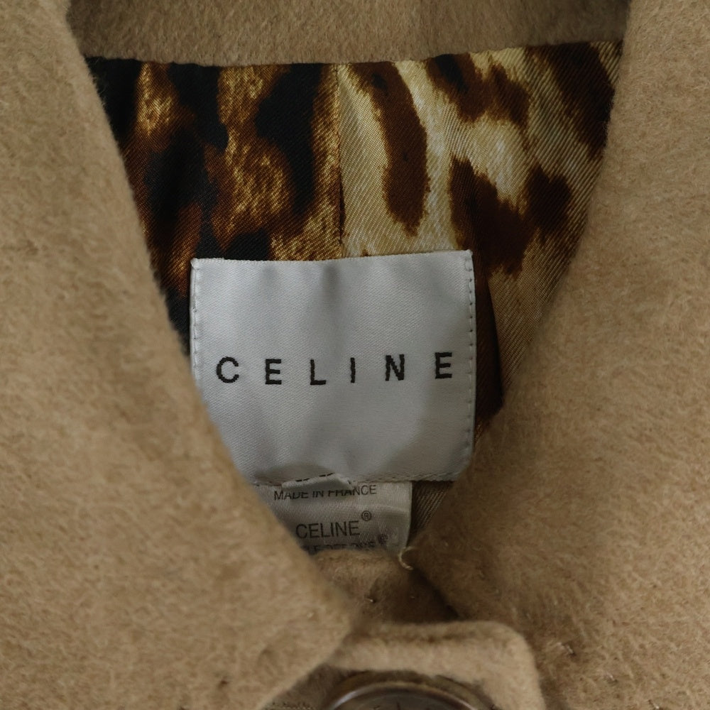 CELINE(セリーヌ) レオパード ライニング 4ポケット キャメル ジャケット ベージュ レディース