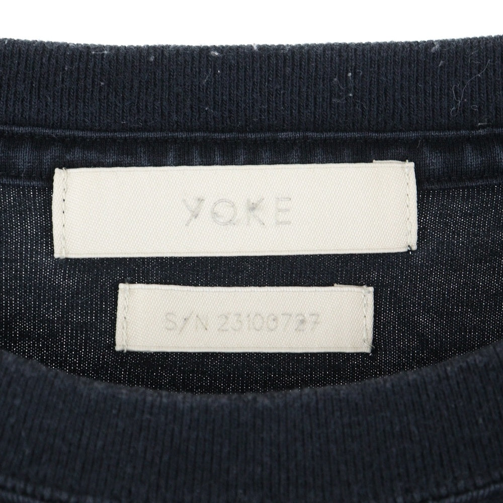 YOKE(ヨーク) 23SS EMBROIDERED T-SHIRT センター エンブロイダリー クルーネック 半袖Tシャツ カットソー ブラック YK23SS0486CS