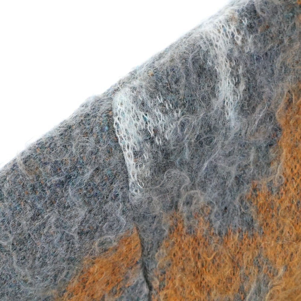 YOKE(ヨーク) 22AW STILL JACQUARD CREWNEC モヘア混 クルーネック ジャガード ニットセーター グレー YK22AW041SS