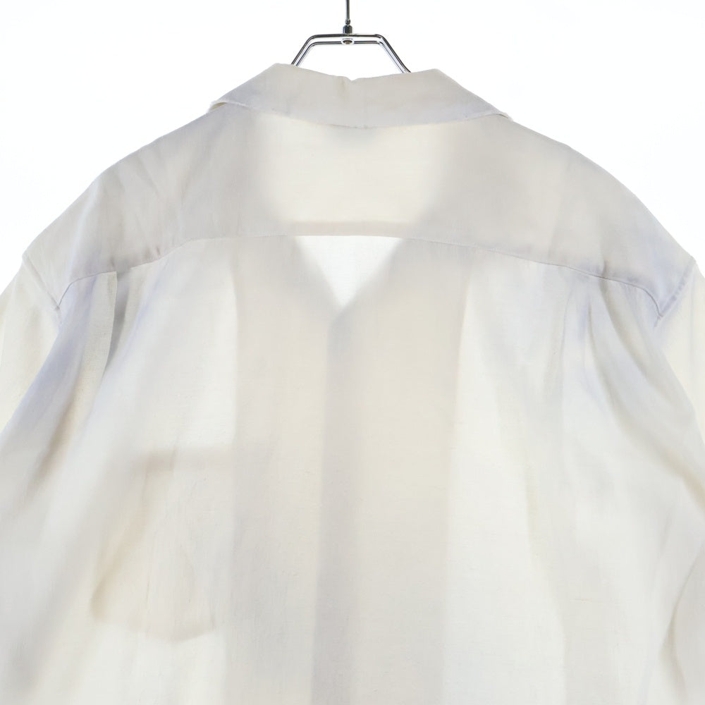 ANCELLM(アンセルム) MELANGE OPEN COLLAR SS SHIRT メランジェ オープンカラー 半袖シャツ ホワイト ANC-SH36-B