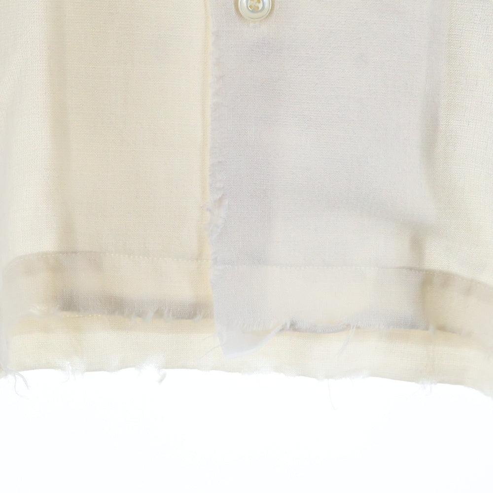 ANCELLM(アンセルム) MELANGE OPEN COLLAR SS SHIRT メランジェ オープンカラー 半袖シャツ ホワイト ANC-SH36-B