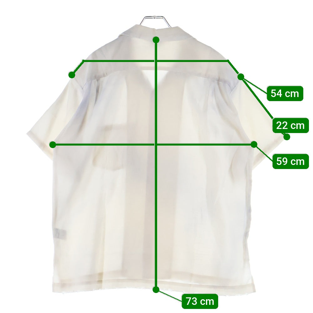 ANCELLM(アンセルム) MELANGE OPEN COLLAR SS SHIRT メランジェ オープンカラー 半袖シャツ ホワイト ANC-SH36-B