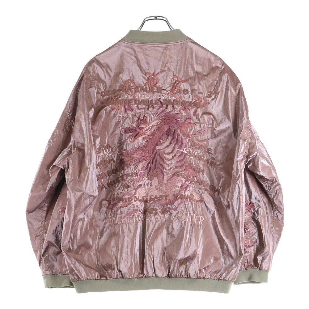 doublet(ダブレット) 21SS GRADATION CHAOS EMBROIDERY BLOUSON グラデーション カオスエンブロイダリー ボンバージャケット ピンク 21SS11BL117