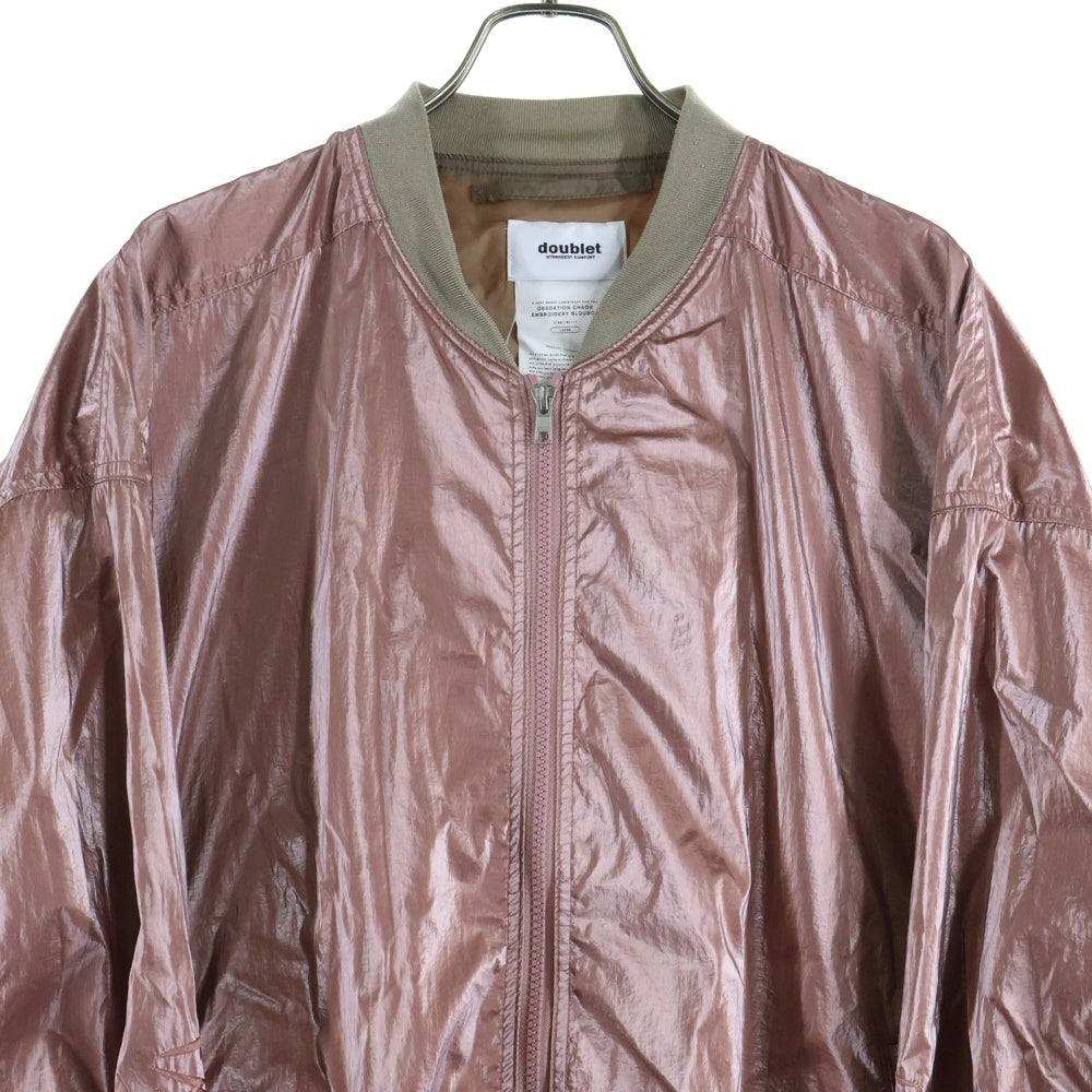 doublet(ダブレット) 21SS GRADATION CHAOS EMBROIDERY BLOUSON グラデーション カオスエンブロイダリー ボンバージャケット ピンク 21SS11BL117