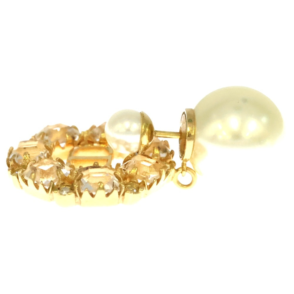 DIOR(ディオール) Tribales トライバル ロゴ メタル レジンパール ピアス ゴールド E2380WOMCY